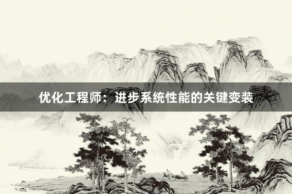 优化工程师：进步系统性能的关键变装