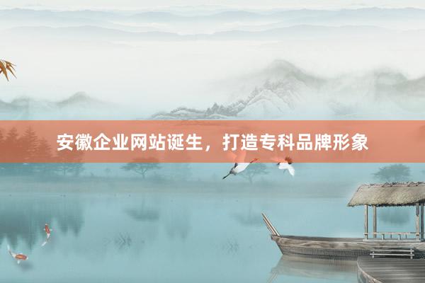 安徽企业网站诞生，打造专科品牌形象